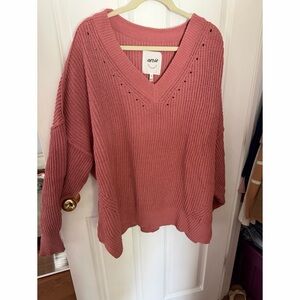 Aerie Women's Dusty Rose V-Neck Sweater